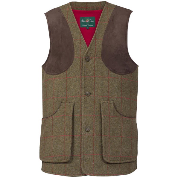 2026 Alan Paine Herren Combrook Tweed Weste COMGWCT - Sage